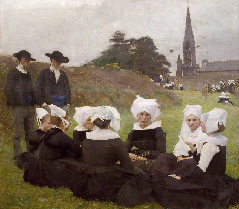 Pascal Dagnan-Bouveret Breton Women at a Pardon Norge oil painting art